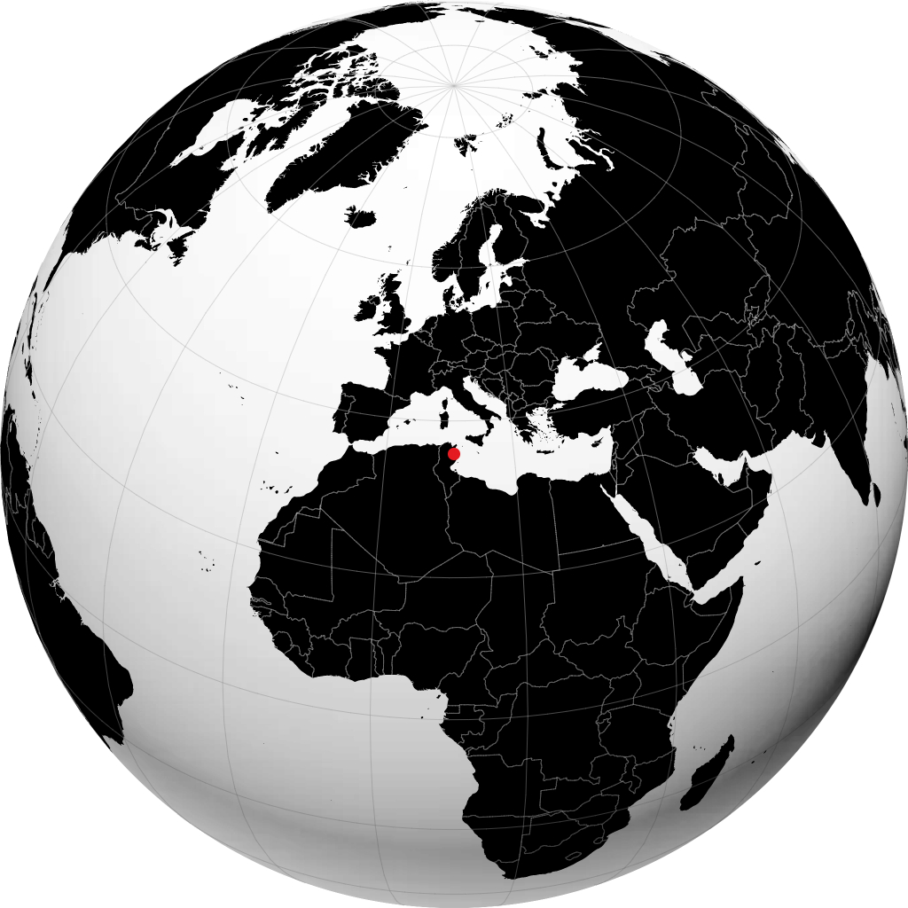 Sousse på globusen
