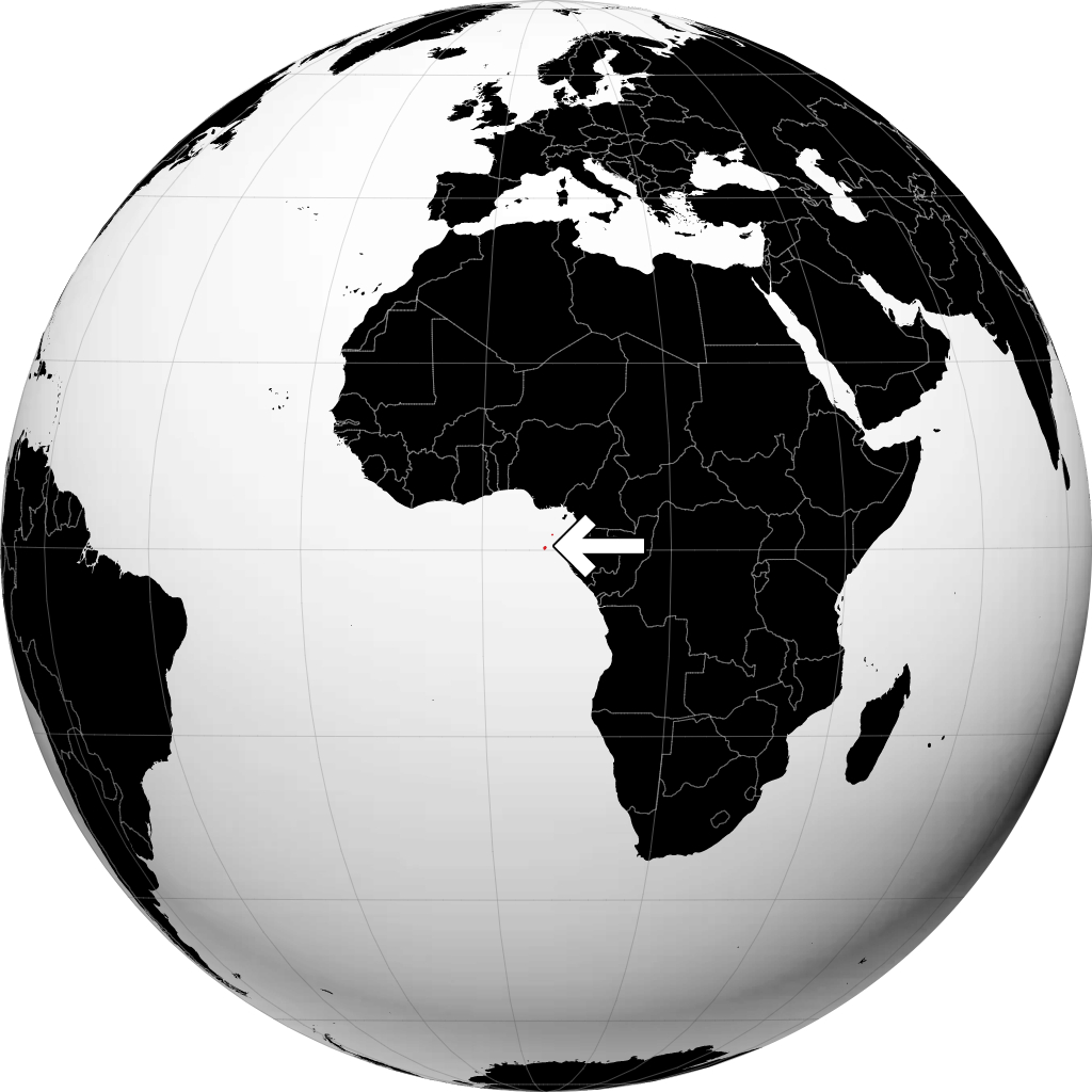 São Tomé og Príncipe på globusen
