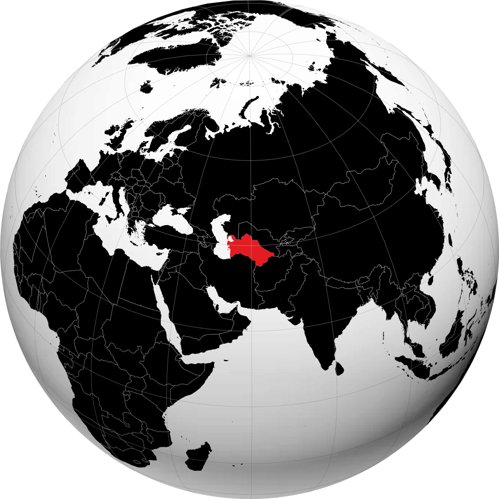 Turkmenistan på globusen