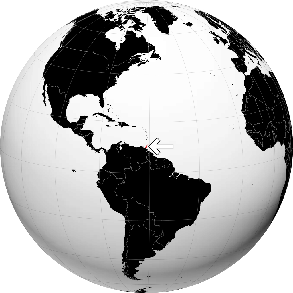 Trinidad og Tobago på globusen