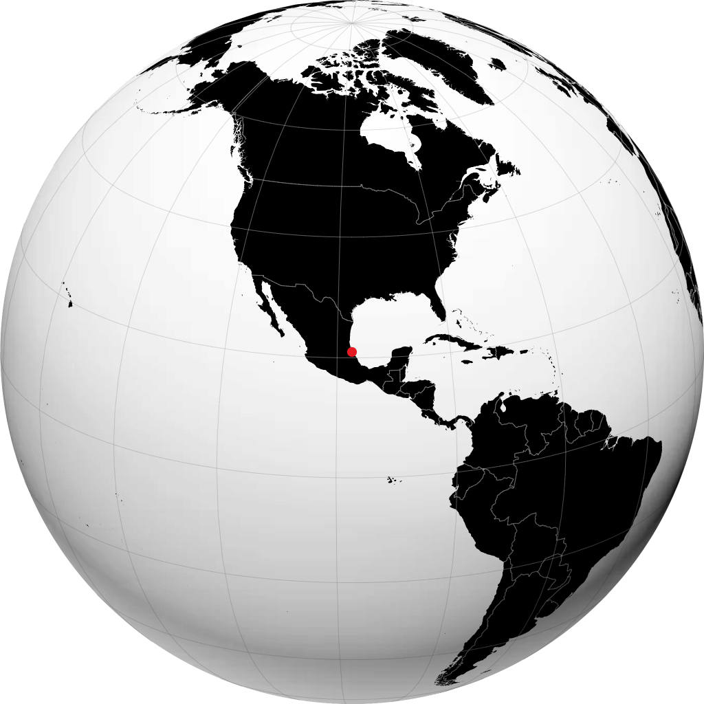 Tuxpan de Rodriguez Cano på globusen