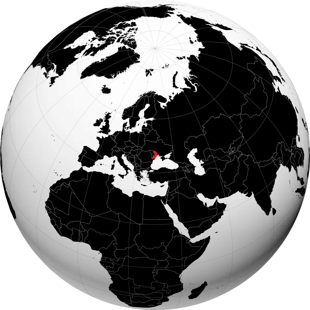 Odessa-regionen på globusen