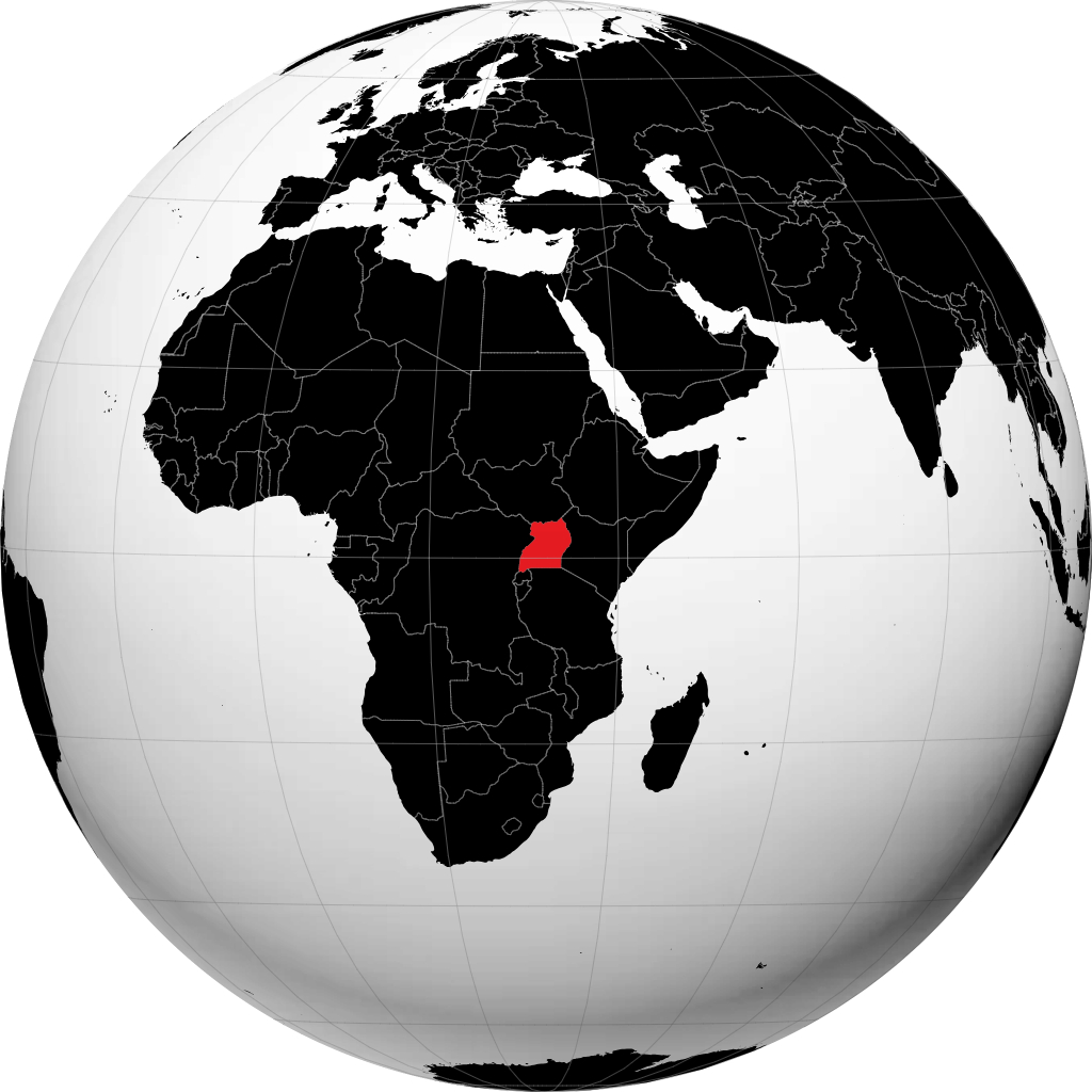 Uganda på globusen