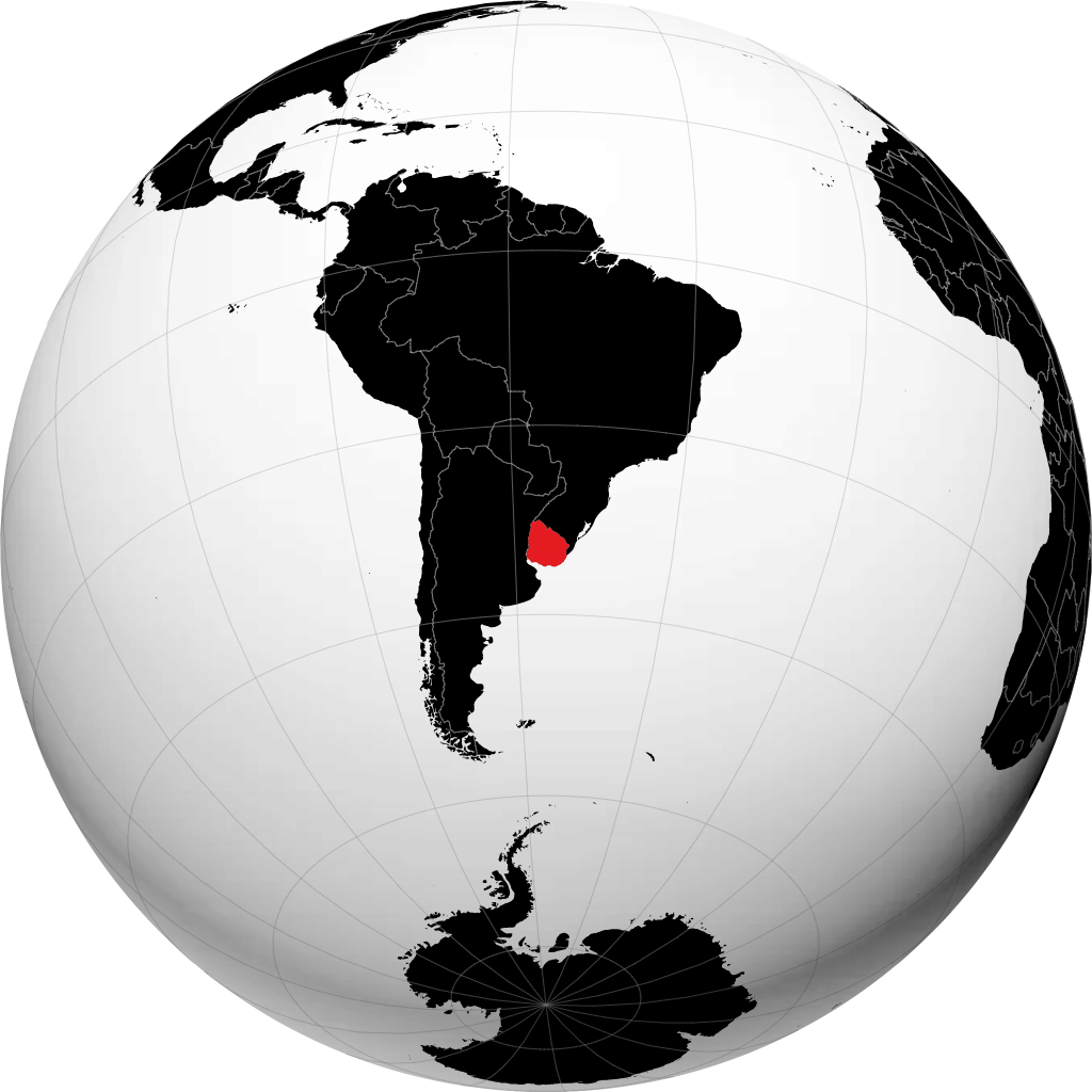 Uruguay på globusen