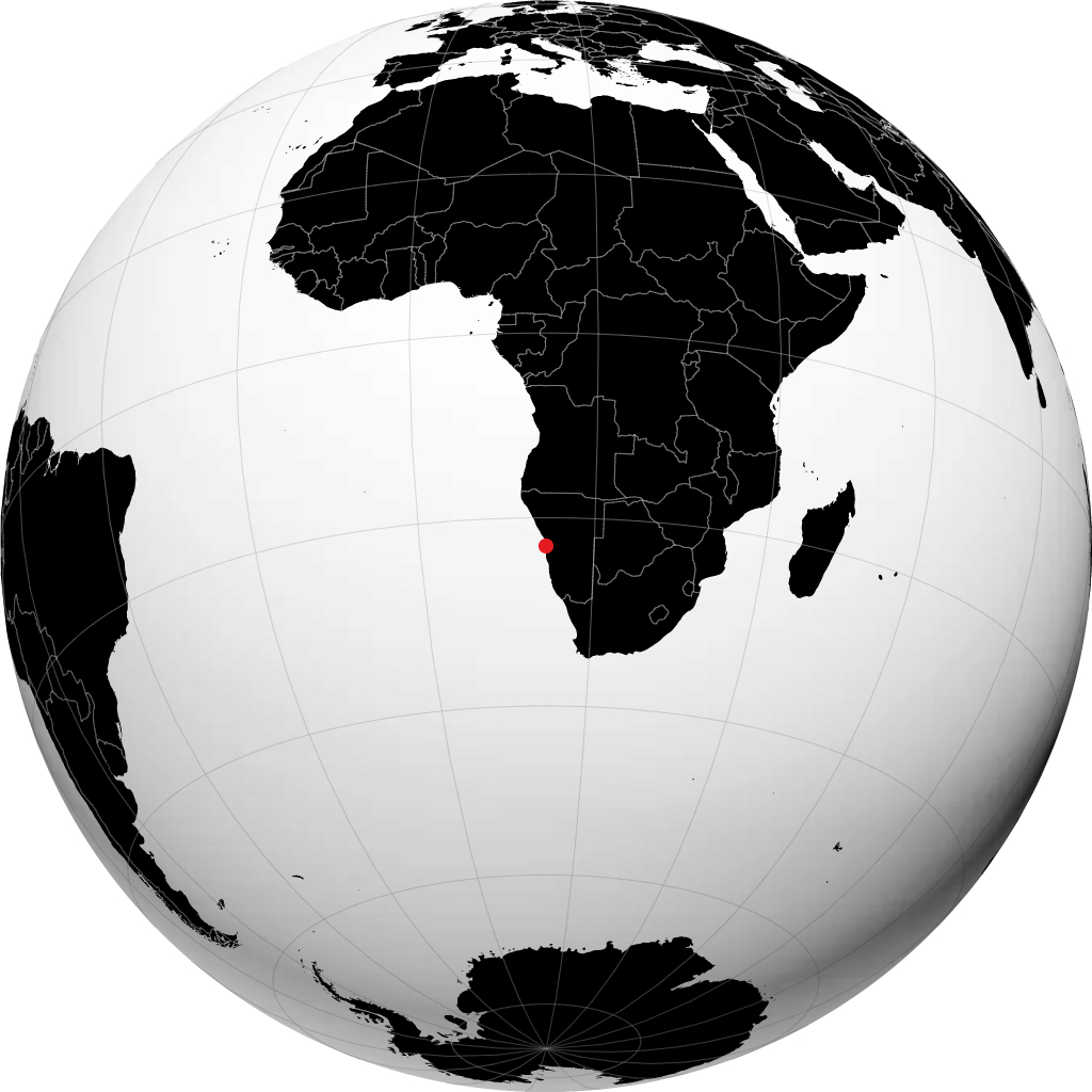 Walvis Bay på globusen