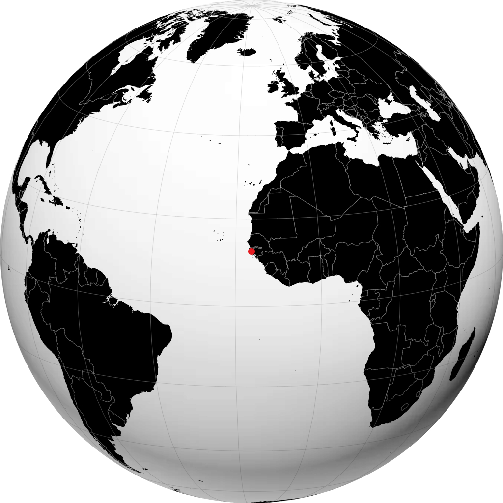 Ziguinchor på globusen